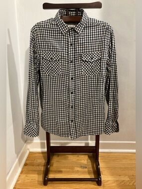 “Vintage 1977” Denver Hayes 100% Cotton Gingham and Pinstripe Button Down Shirt